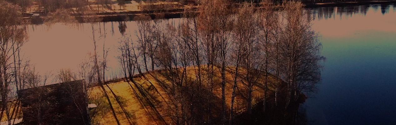 Bild på Kyrkholmen i Skellefteå . Flygfoto tagen av P-O Sjödin.