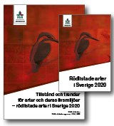 Rödlista samt Tillstånd och trender 2020. Omslag