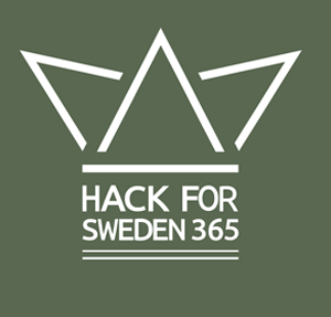 Hack for swedens logotyp mot grön bakgrund, illustration.