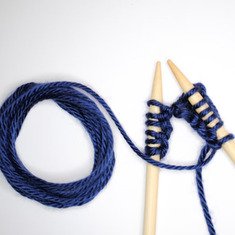 Knitting needles and yarn, photo