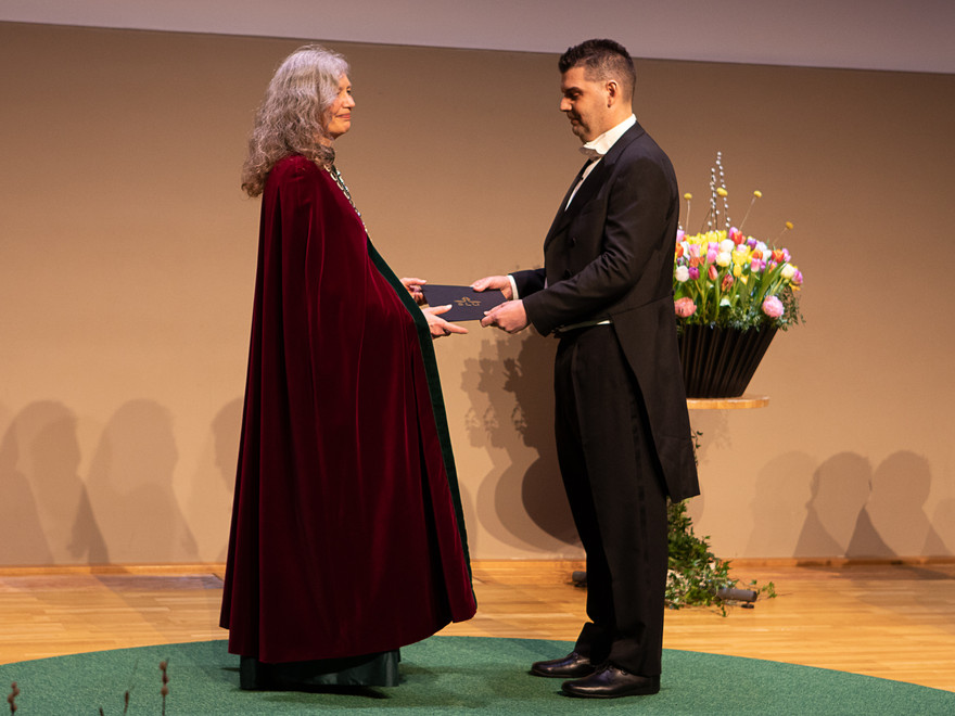 Maria Knutson Wedel and Stergios Adamopoulos at the inauguration in 2022