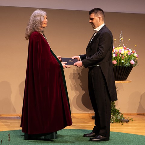 Maria Knutson Wedel and Stergios Adamopoulos at the inauguration in 2022
