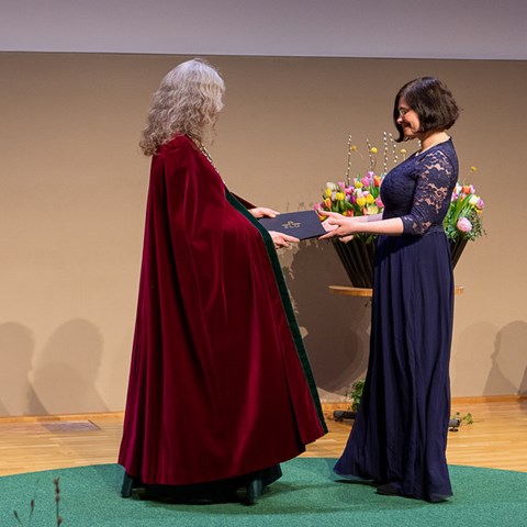 Maria Knutson Wedel and Marie Spohn at the inauguration in 2022