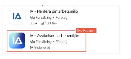 Nya IA-appen