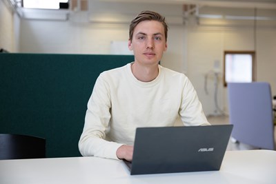Student with a laptop