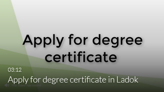 Apply for degree certificate