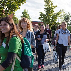 Studenter på guidad tur